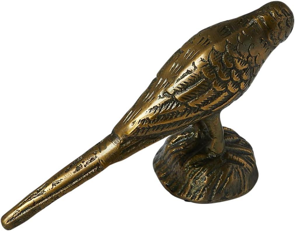 Antique Gold Metal Bird Figurine, 7.5 Inch