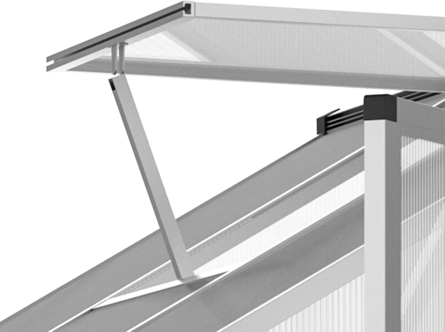 Outsunny Walk-In Polycarbonate Greenhouse with Roof Vent for Ventilation & Rain Gutter, Hobby Greenhouse for Winter