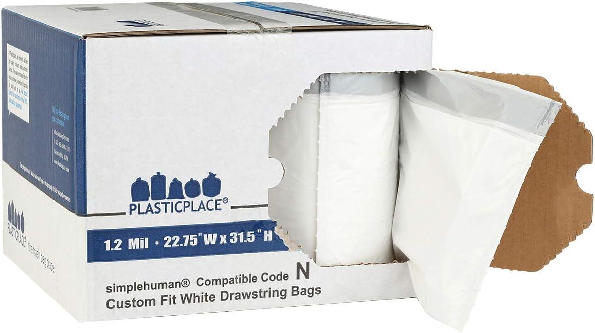 Plasticplace Custom Fit Trash Bags, Compatible with simplehuman Code N (200 Count)