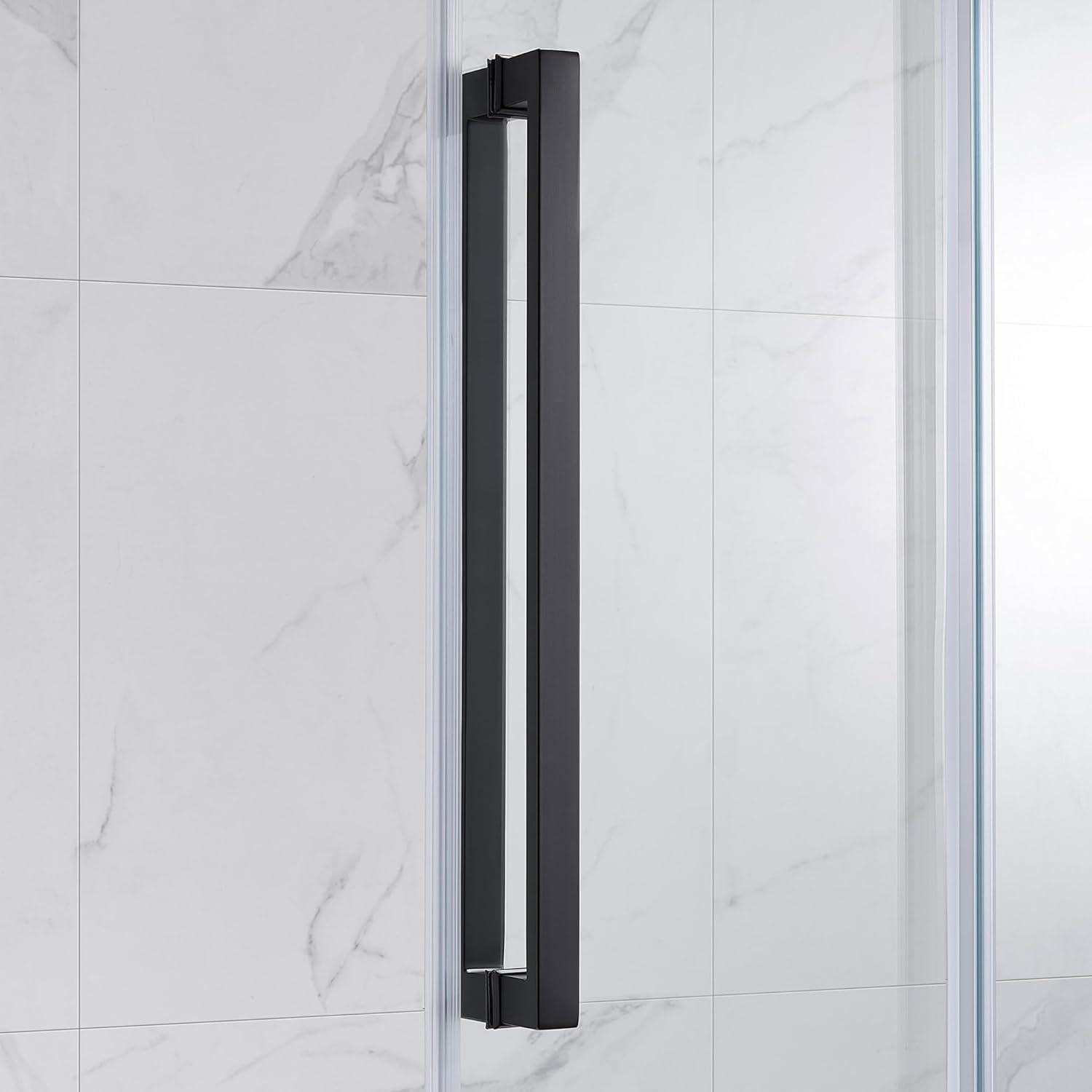 OVE Decors Bel Soft Close Black 72-in x 78.75-in Frameless Sliding Soft Close Shower Door