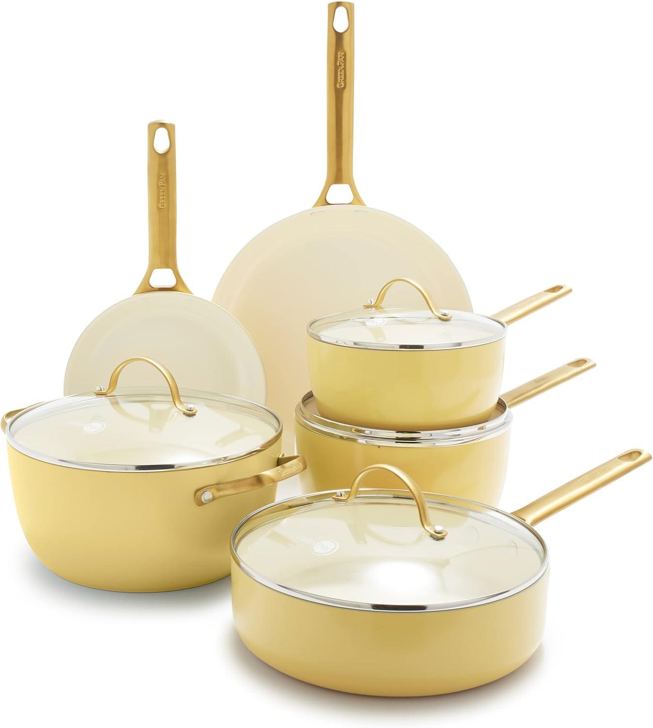 GreenPan Reserve Hard Anodized Healthy Ceramic Nonstick 10 Piece Cookware Set