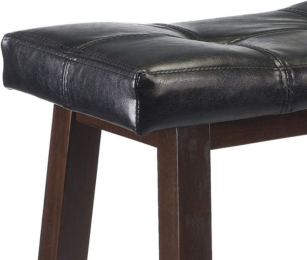 Winsome  Mona Cushion Saddle Seat Bar Stool Black & Walnut