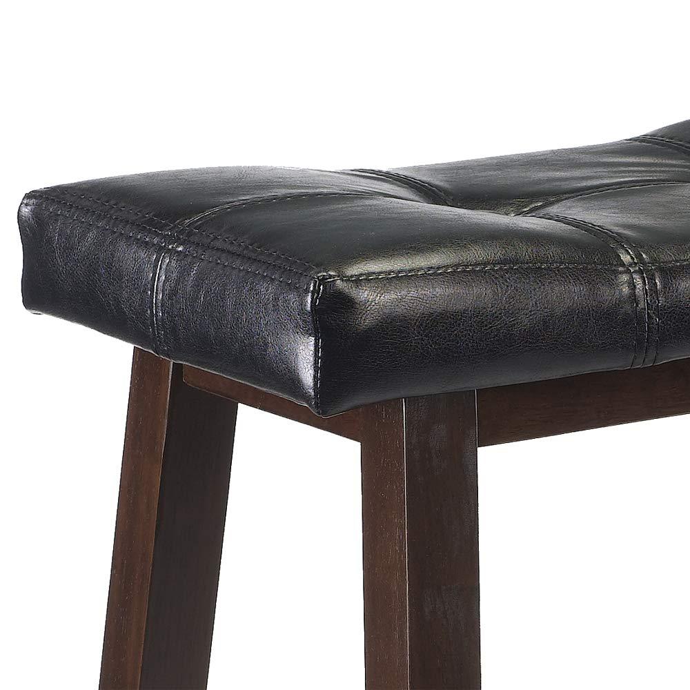Winsome  Mona Cushion Saddle Seat Bar Stool Black & Walnut