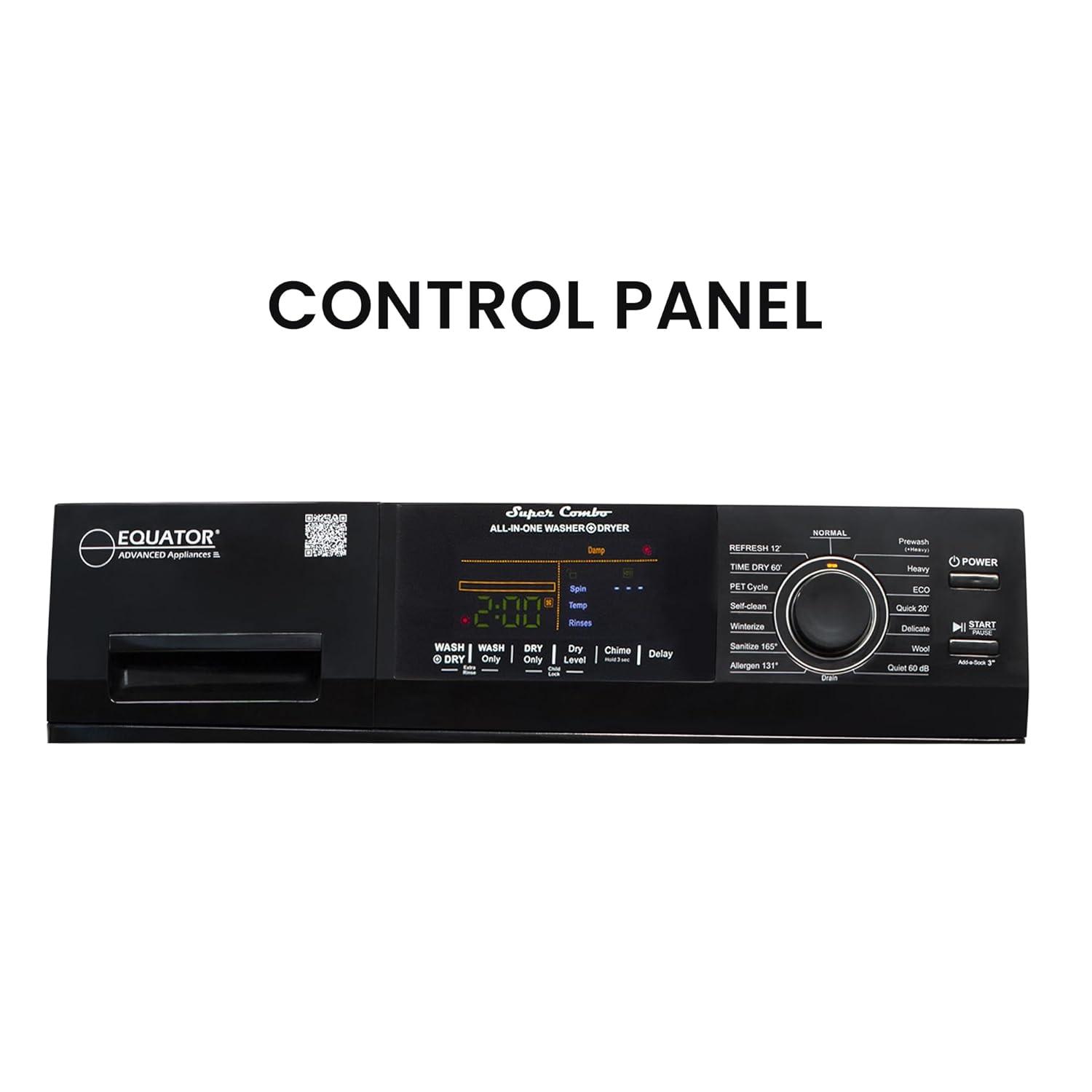 All-in-One Washer Dryer VENTED-DRY FASTER than Condense 15lb 110V + Pedestal