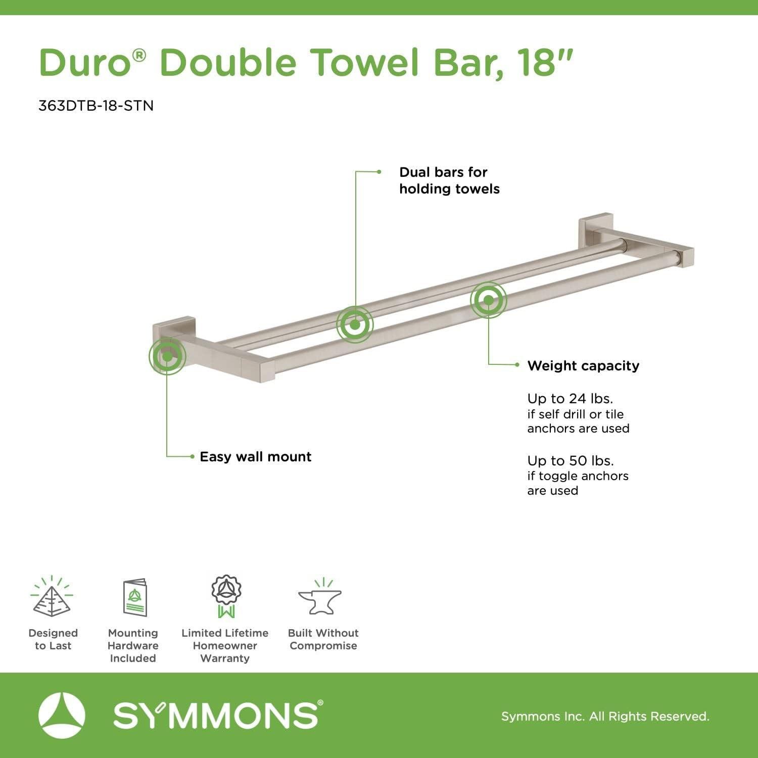 Duro 18" Wall Mounted Double Towel Bar