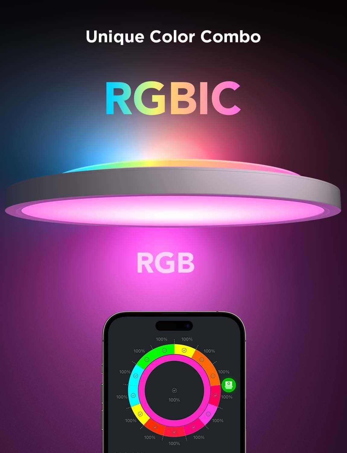 12-Inch RGBIC LED Smart Ceiling Light with Alexa Control