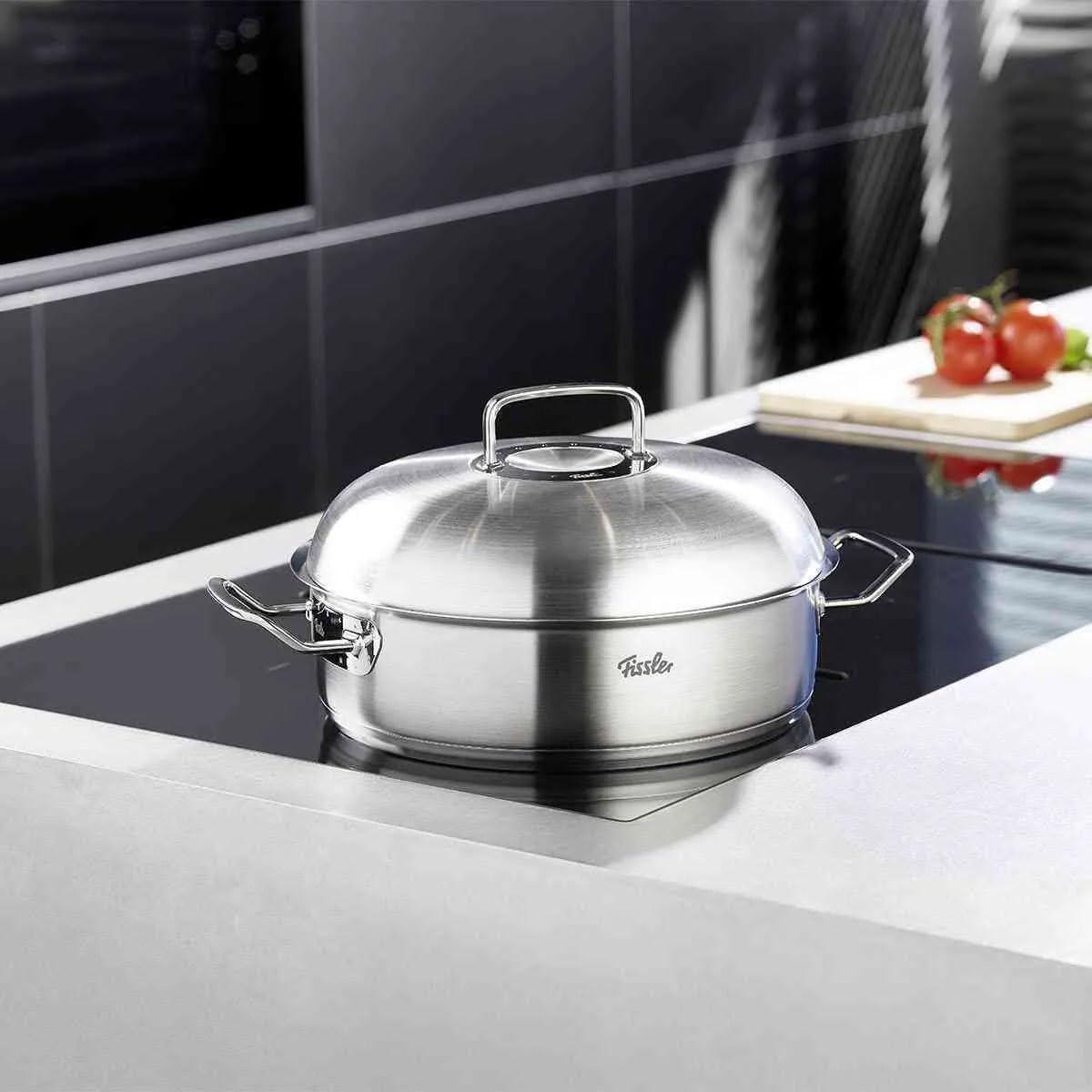 Fissler Original-Profi Collection® Stainless Steel Round Roaster With High Dome Lid, 5.1 Quart