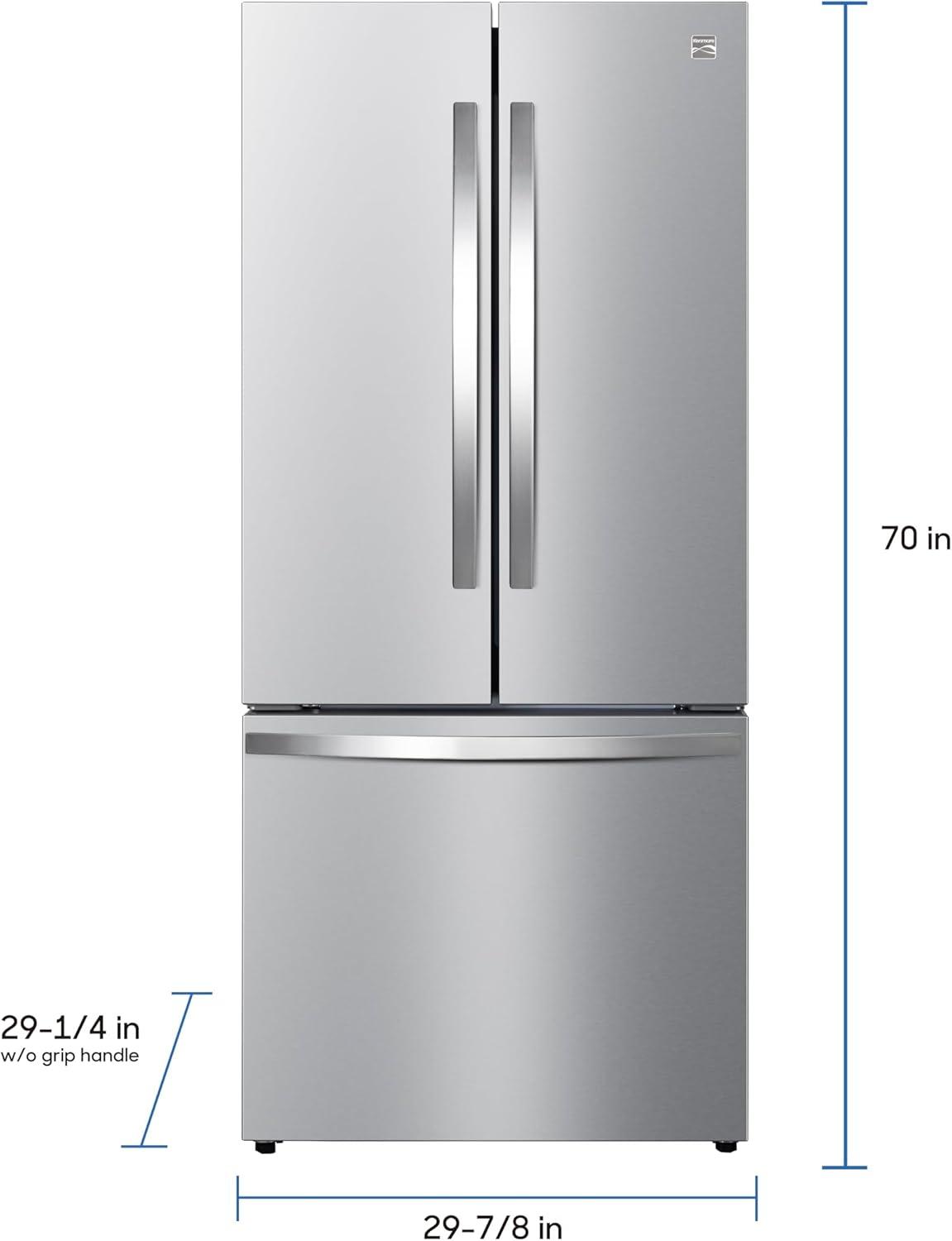 Kenmore 30" 17.5 cu ft Energy Star French Door Refrigerator - Fingerprint Resistant Stainless Steel