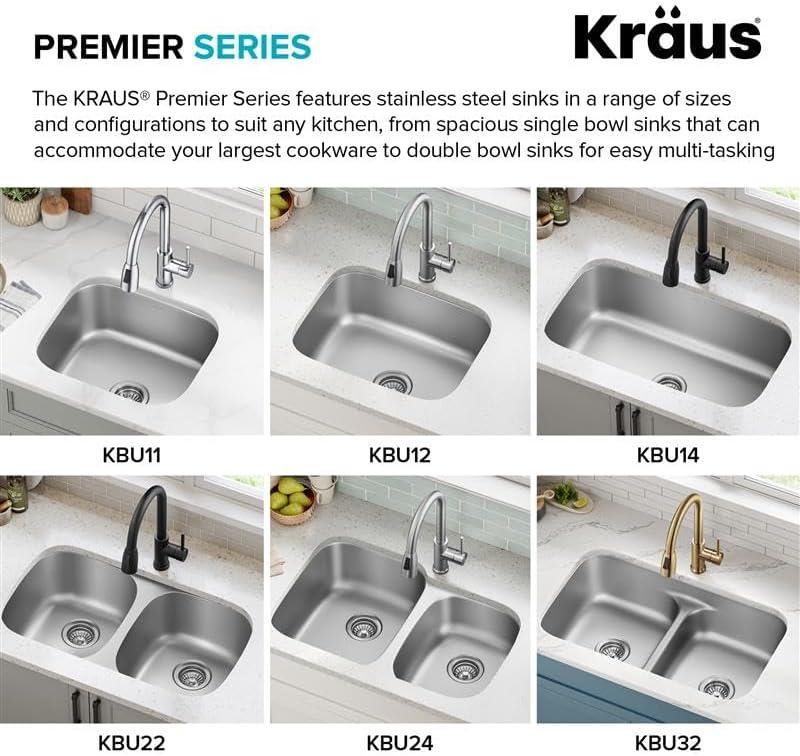 KRAUS Premier Undermount Single Bowl 18-Gauge Stainless Steel Kitchen Sink