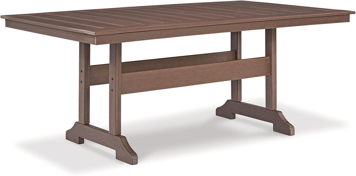 Emmeline 72'' Brown HDPE Transitional Outdoor Dining Table