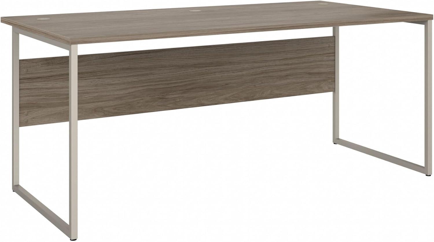 Hybrid 72W x 36D Computer Table Desk in Modern Hickory - Engineered Wood