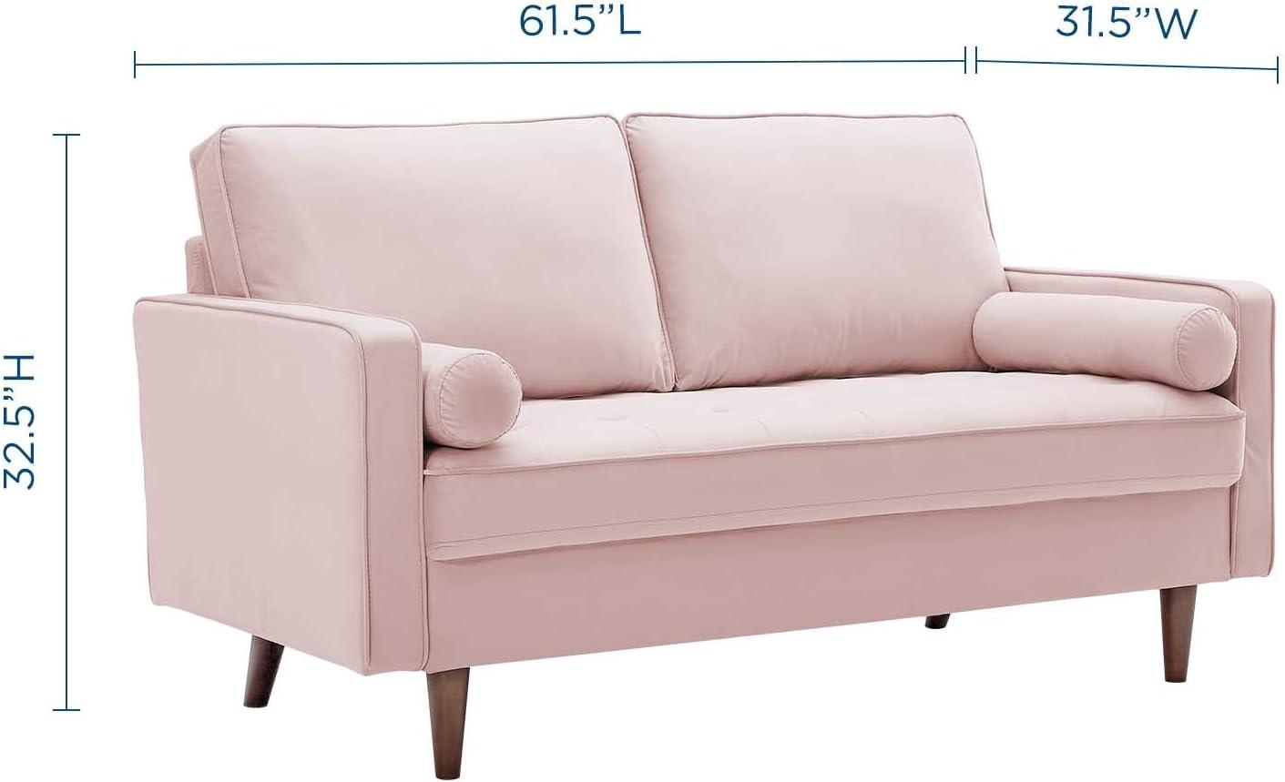 Valour Performance Velvet Loveseat Pink