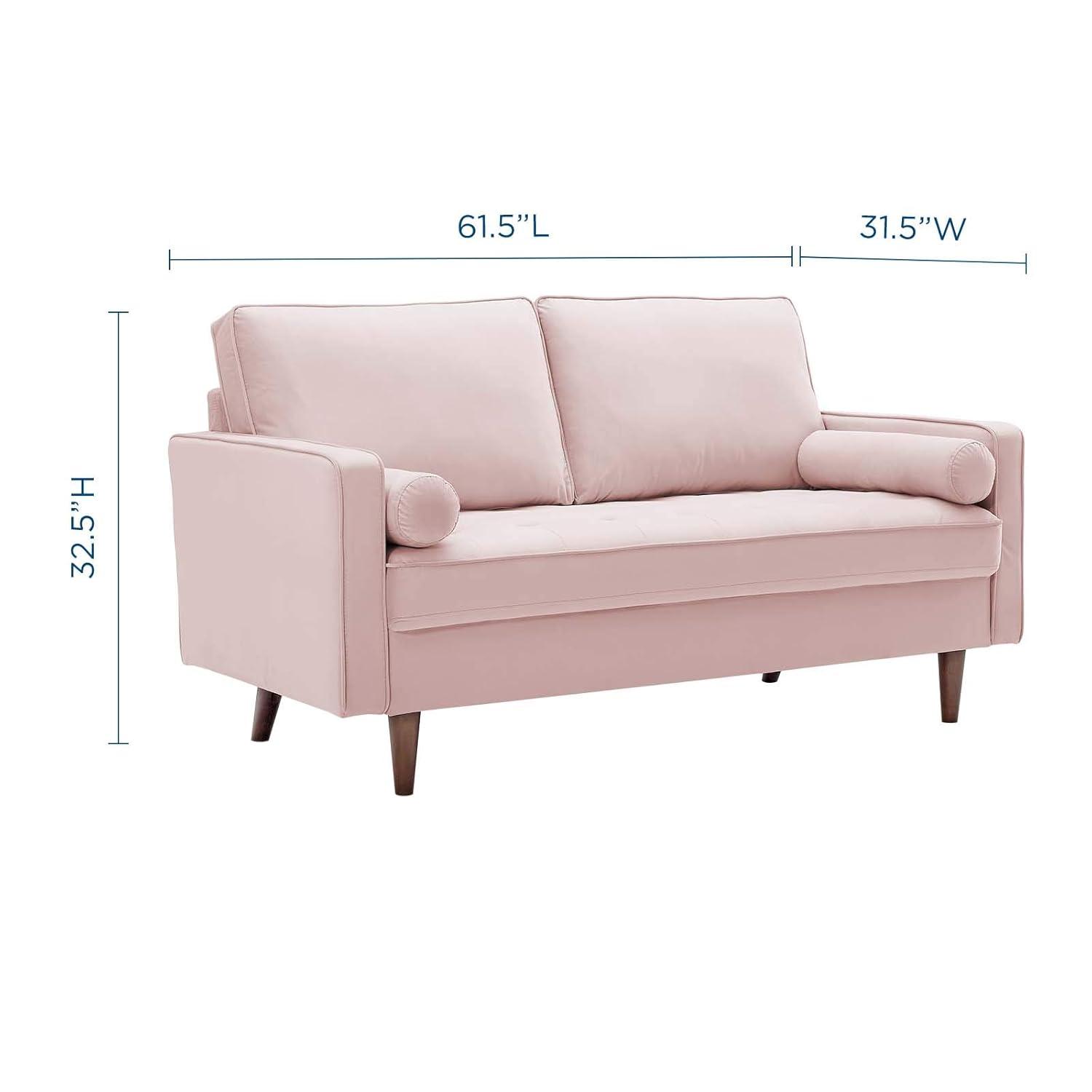 Valour Performance Velvet Loveseat Pink