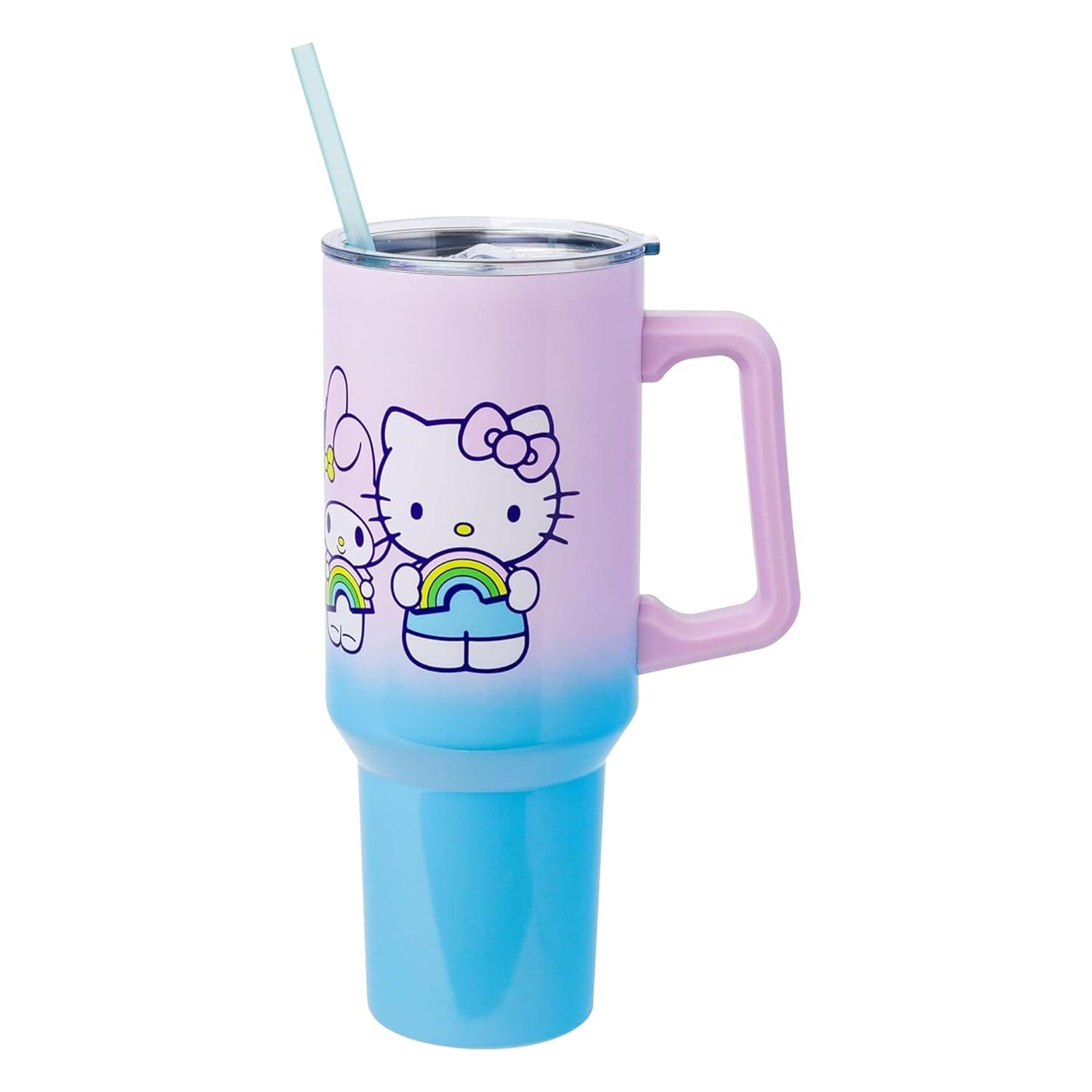 Silver Buffalo Sanrio Hello Kitty and Friends Rainbow Stainless Steel Tumbler | 40 Ounces