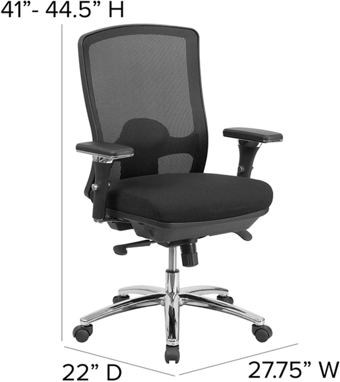 Black Mesh and Chrome Adjustable Swivel Office Chair