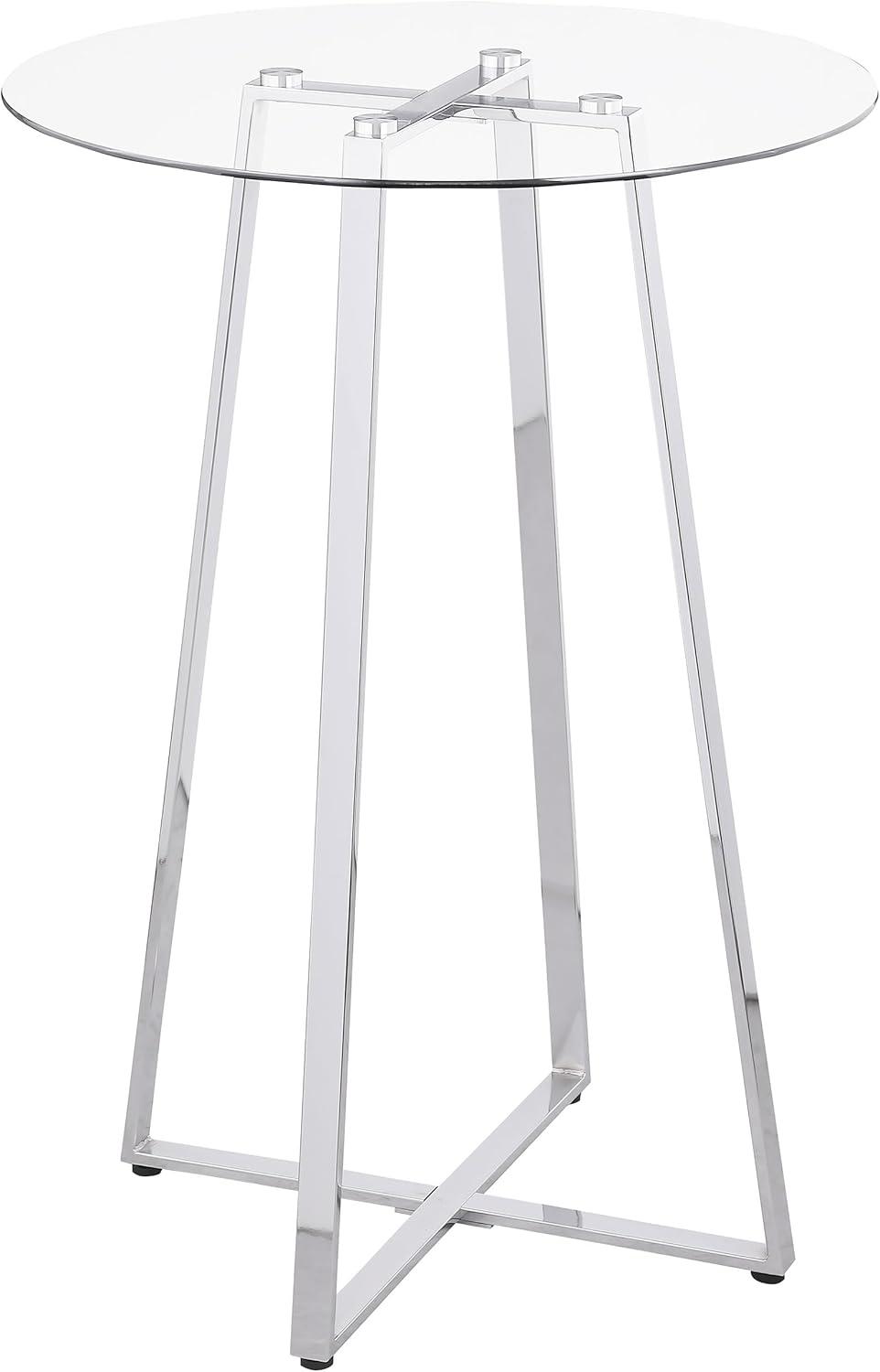 Coaster Company Zanella Round Glass Pub Table, Chrome