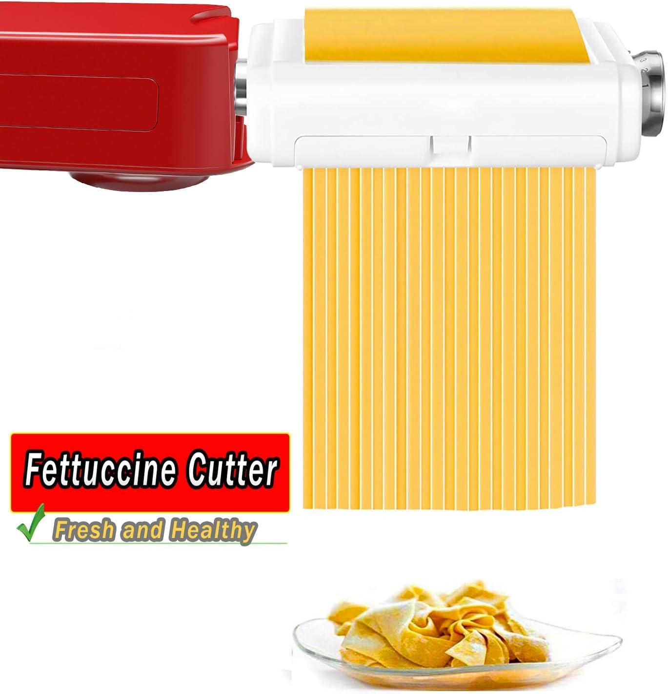 Pasta Maker Attachment for Kitchenaid/Cuisinart Stand Mixers, 3 in 1 Noodle Maker Pasta Roller Fettuccine Spaghetti Cutter and Cleaning Brush, Kitchen aid Accessories- Pasta Roller and Cutter Set C35