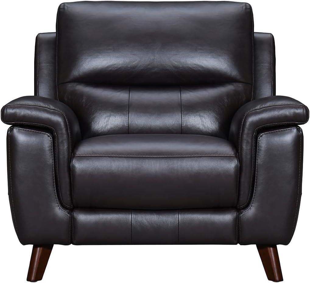 Armen Living Lizette 40" Leather Power Recliner with USB in Brown