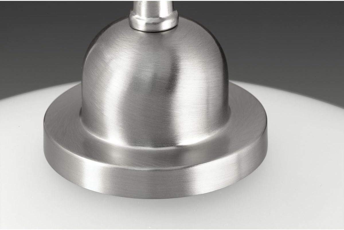Progress Lighting, Classic Collection, 1-Light Pendant, Brushed Nickel, Etched Glass Shade