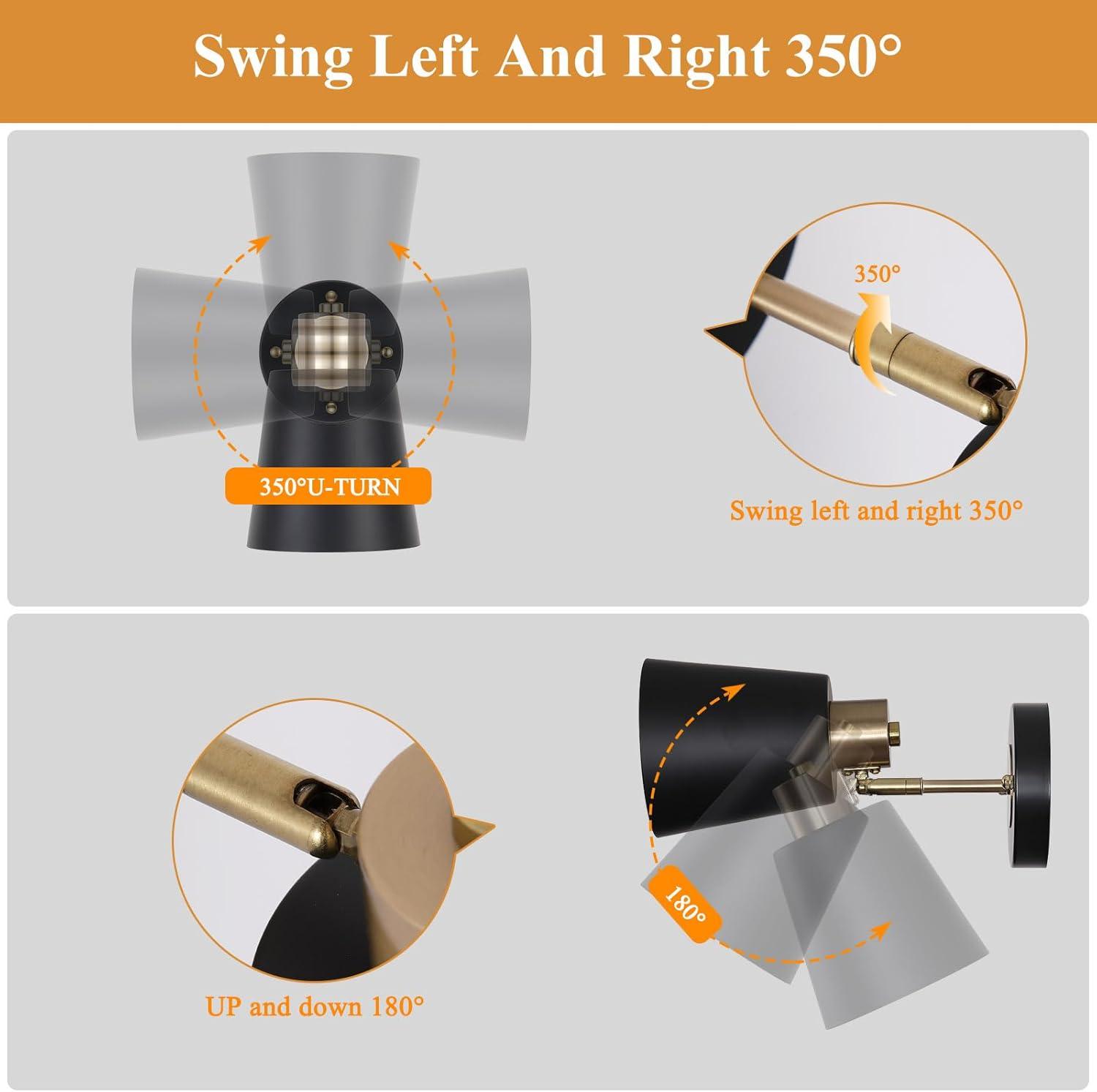 Battery Operated Wall Sconce Set of Two, Modern with Remote Control Dimmable Wall Lighting Indoor