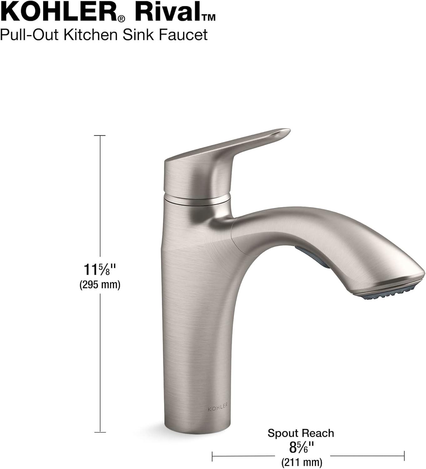 Rival Single-Handle Pull-Out Kitchen Sink Faucet With Two-Function Sprayhead