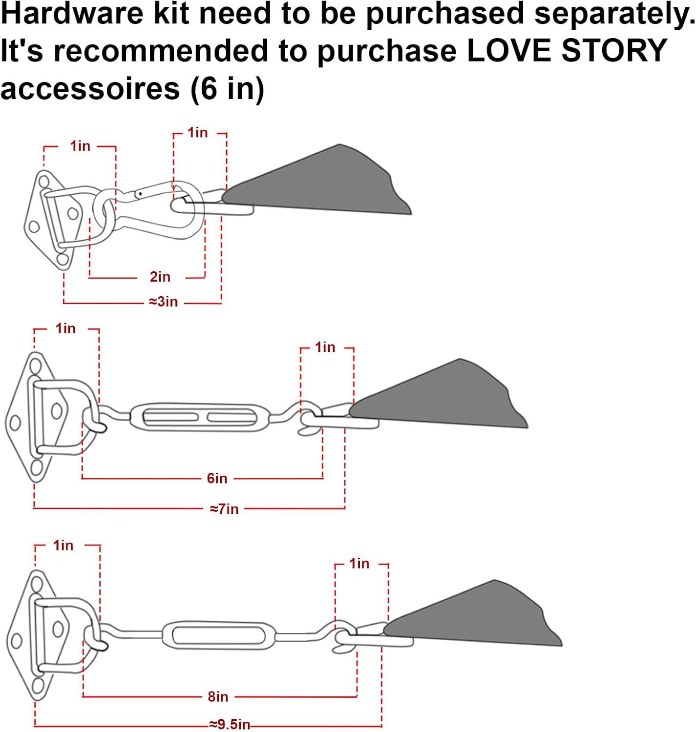 LOVE STORY Sun Shade Sail 8' x 12' Sand Rectangle Canopy UV Block Cover for Outdoor Patio Backyard Garden (We Make Custom Size)