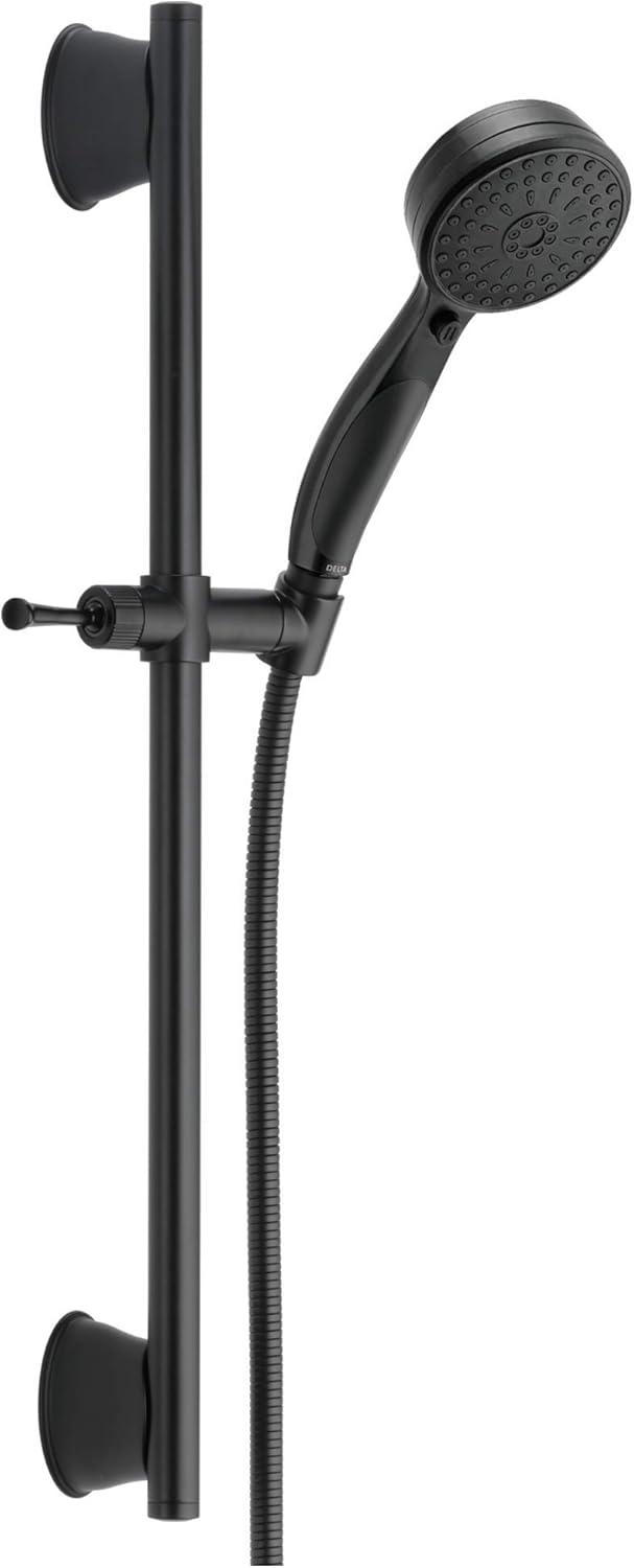 Matte Black Adjustable Handheld Shower Head with Slide Bar