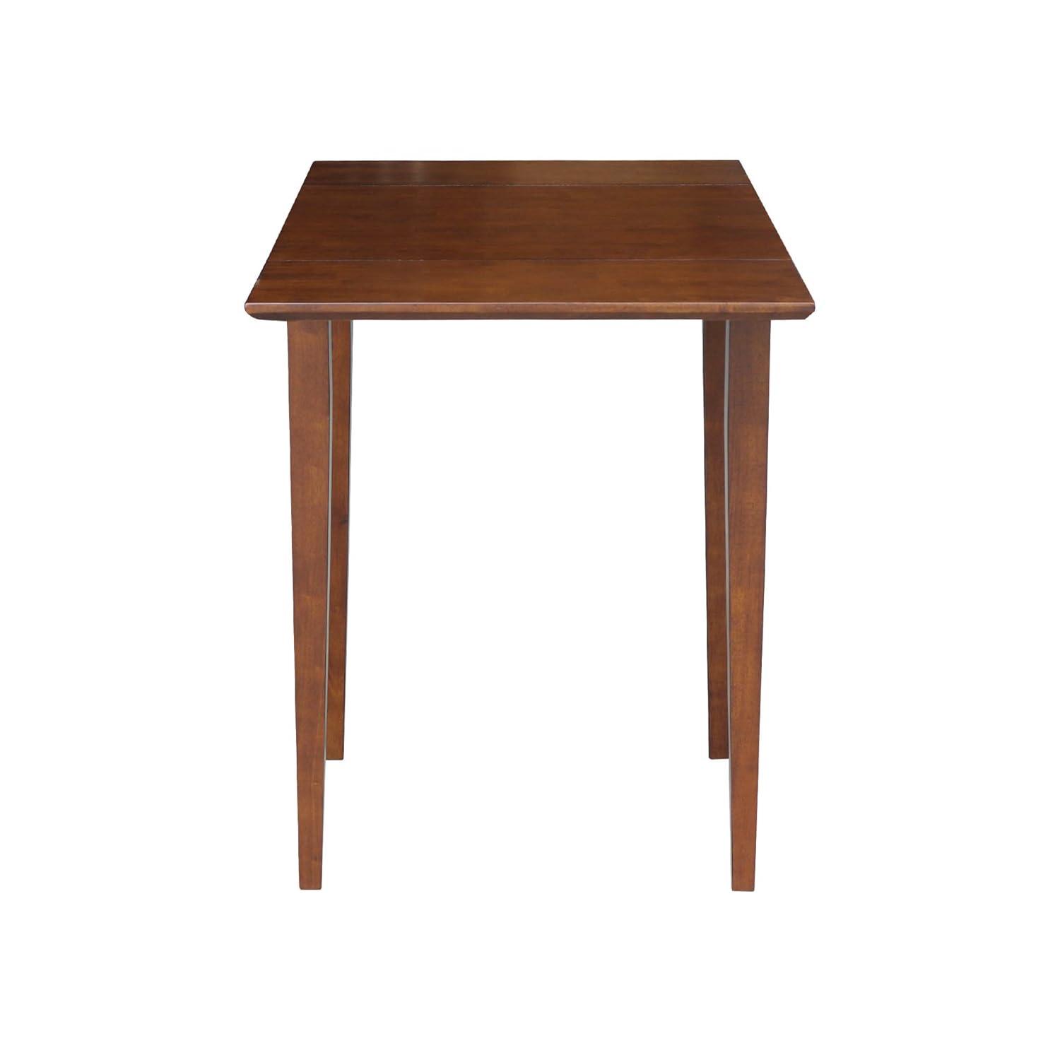 Tate Drop Dining Table White/Natural - International Concepts: Hardwood, Dual 9-inch Leaves, Seats 4