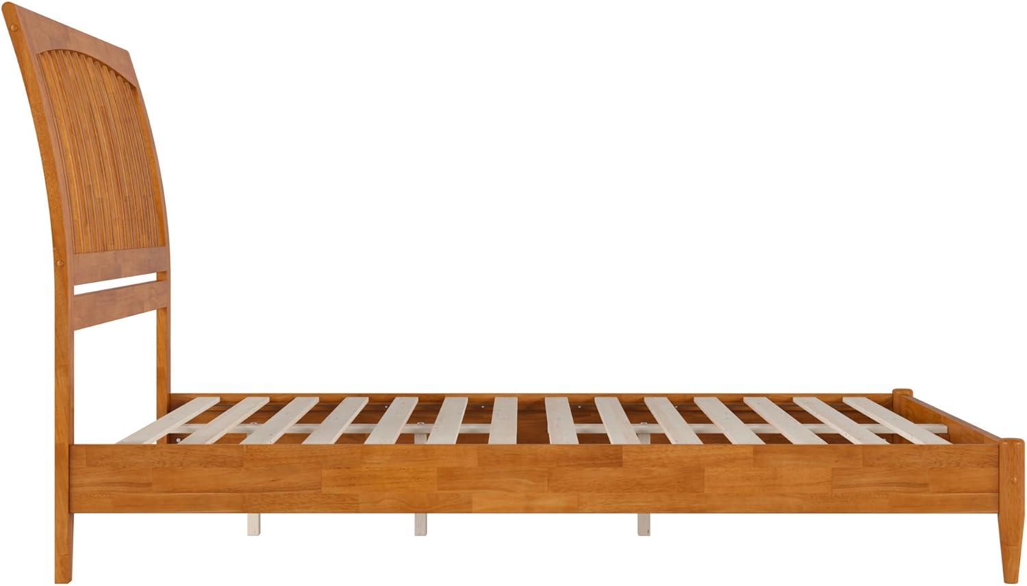 AFI Orleans Queen Solid Wood Low Profile Sleigh Platform Bed, Light Toffee