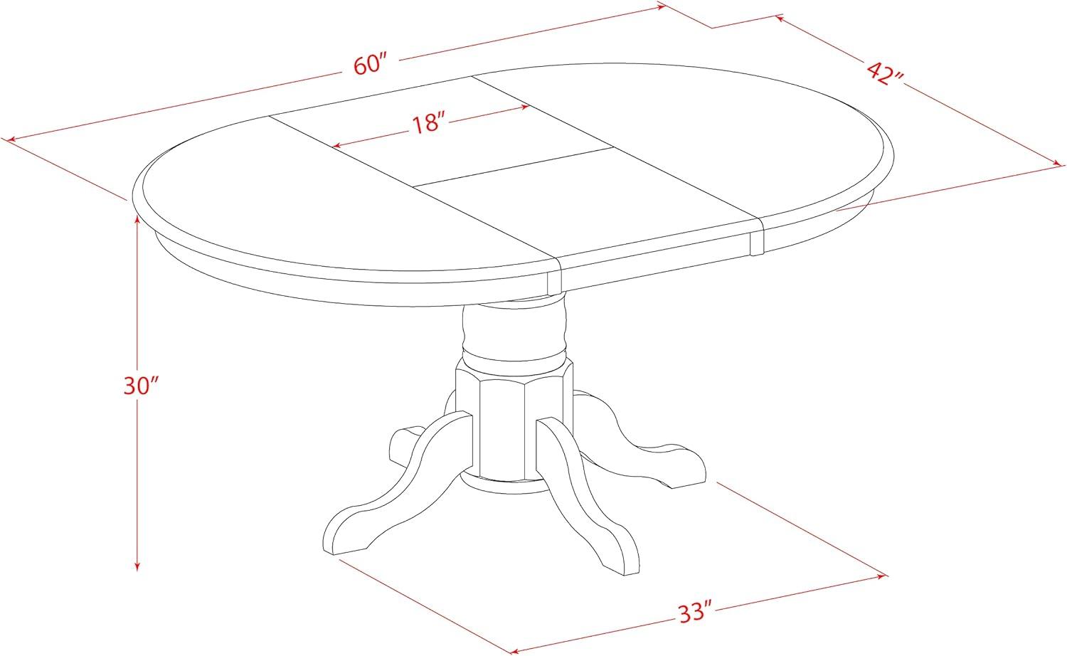 Black and Cherry Oval Dining Table Set with 4 Chairs