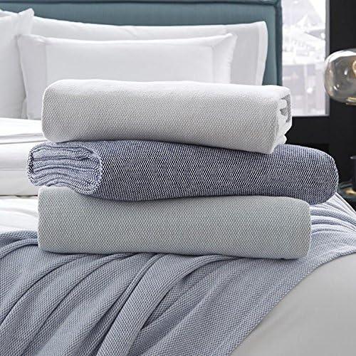 Seagreen Cotton Basket Weave Throw Blanket with Fringes