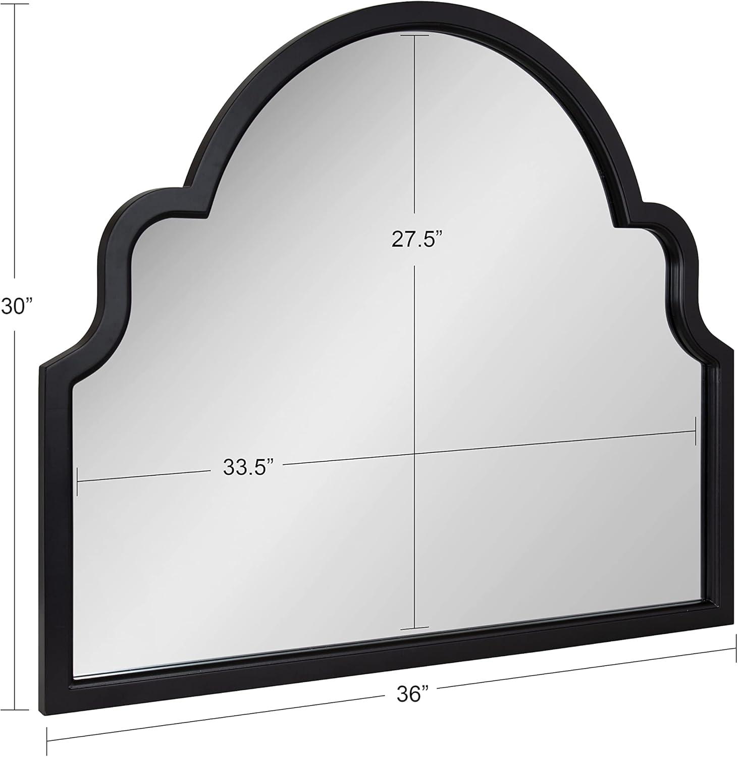 Kate and Laurel Hogan MDF Arch Mirror, 36x30, Black