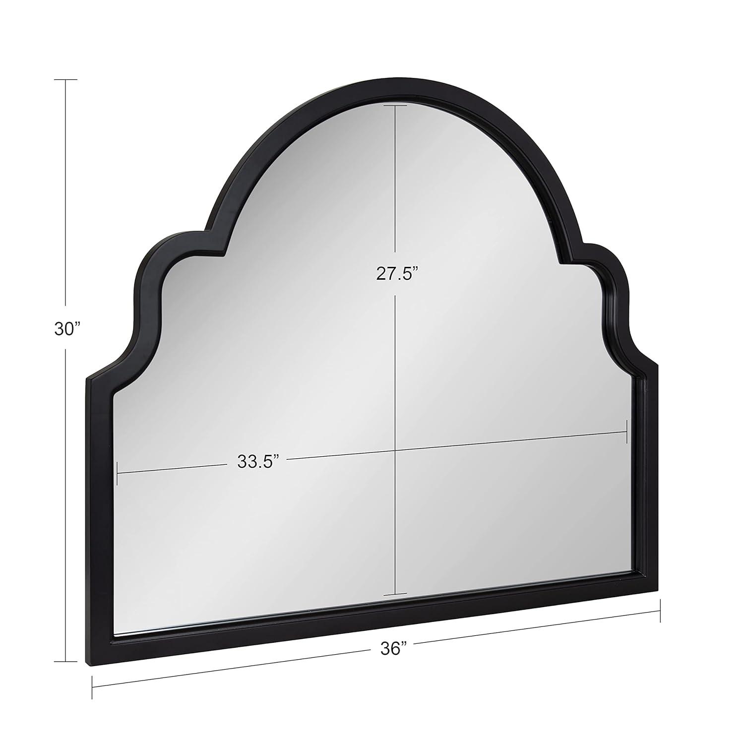 Kate and Laurel Hogan MDF Arch Mirror, 36x30, Black