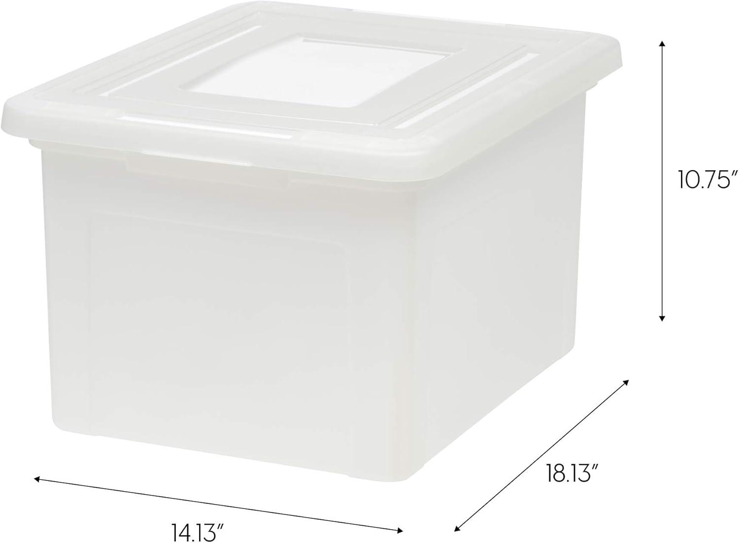 IRIS USA Letter Legal Size Plastic File Box, Home Organizing Storage Container