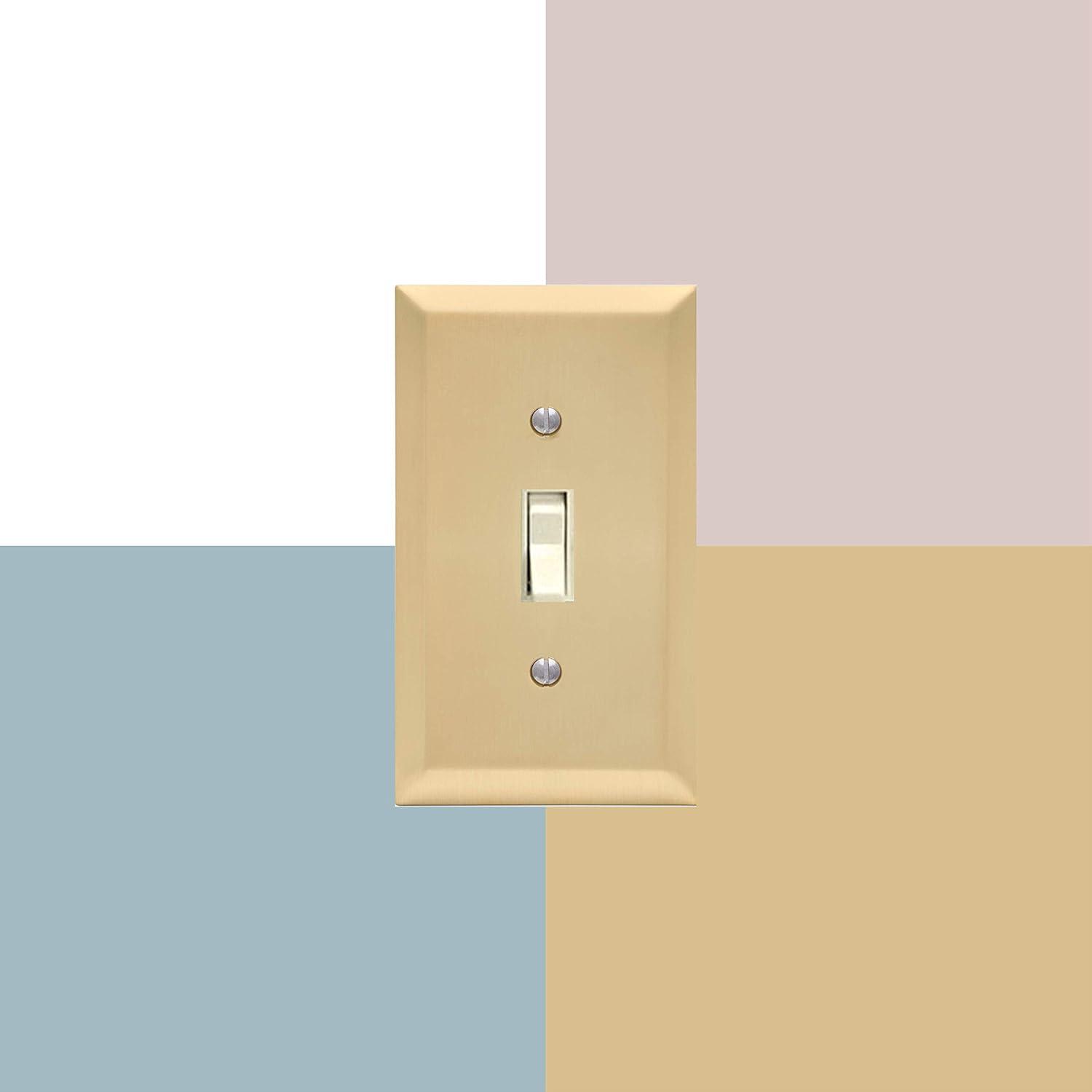 Amerelle Century Satin Brass Brass 2 gang Stamped Steel Toggle Wall Plate 1 pk
