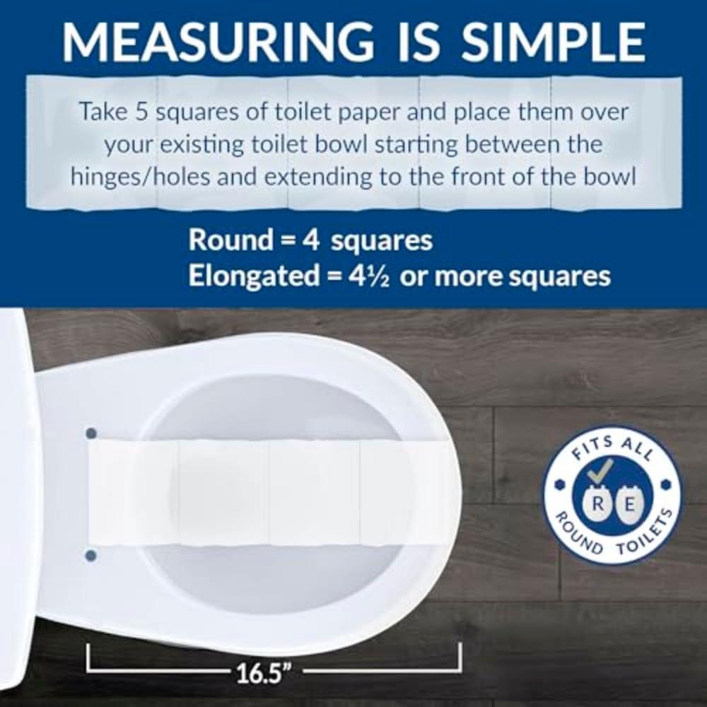 Bemis Alesio Slow Close Toilet Seat, Sleek Chrome Hinges and Adjustable Perfect Fit Wood Seat, Round, White