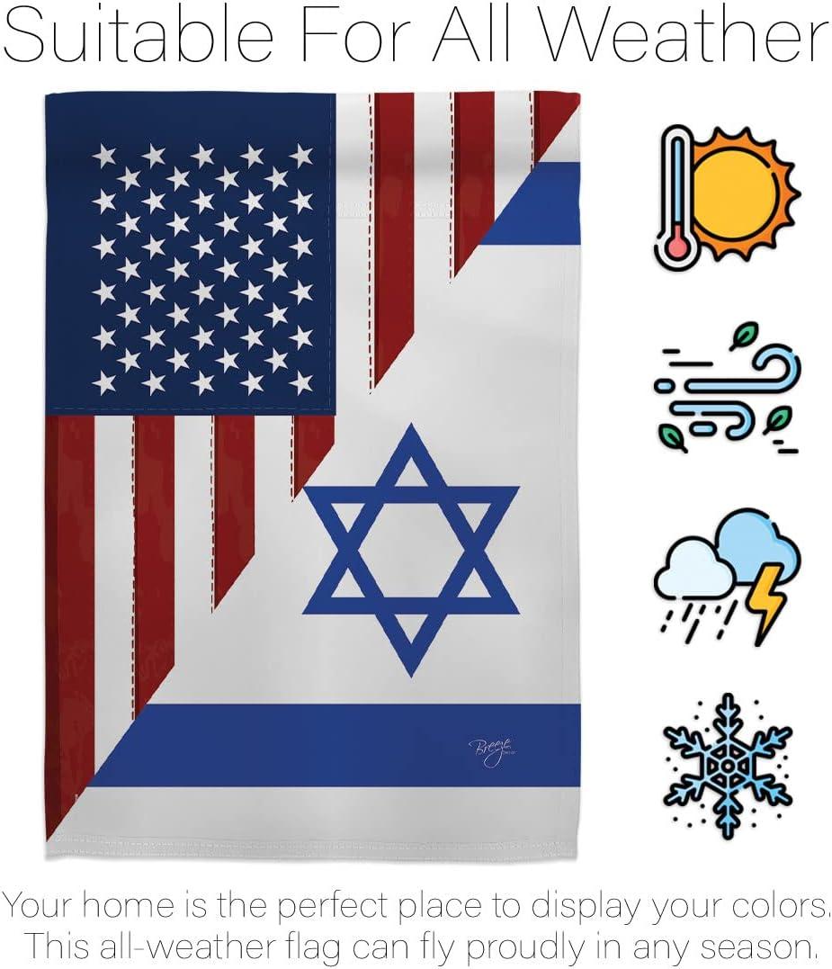 Patriotic US-Israel Friendship Double-Sided House Flag Set