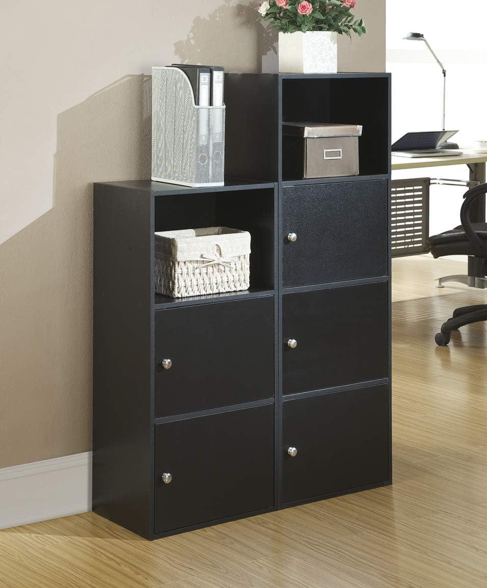 Black Compact Office Storage Cabinet with Chrome Knob