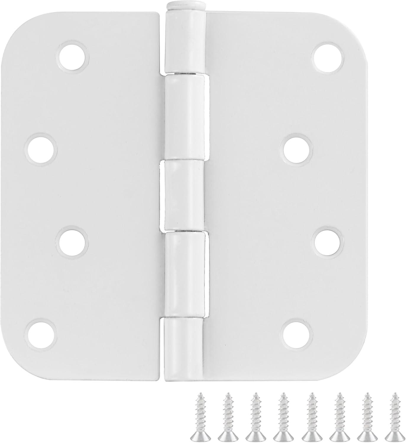 White Painted Steel Butterfly Door Hinges 4-inch 9-Pack