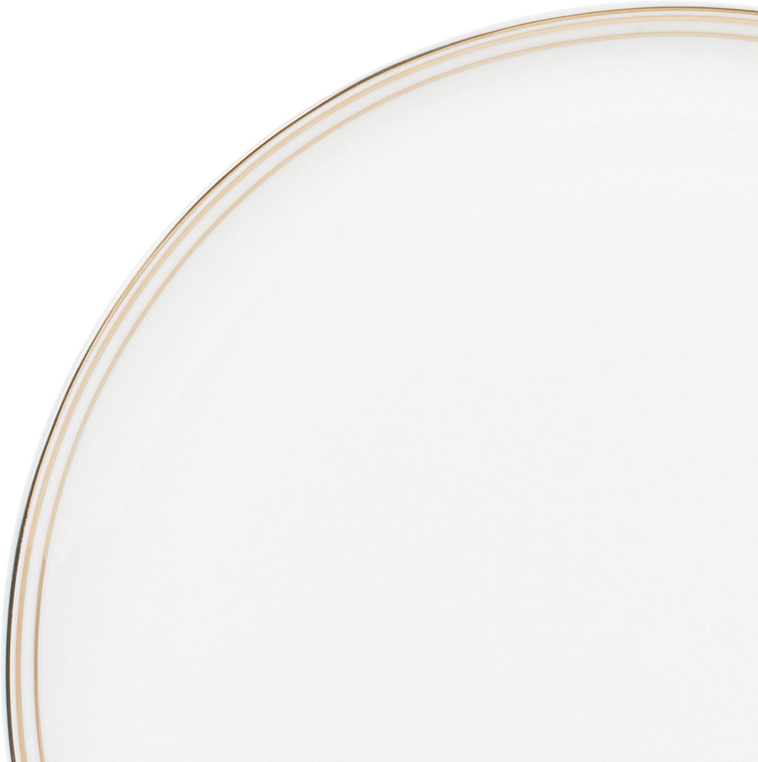 Fitz and Floyd Fitz and Floyd Nevaeh White Coupe Gold 16-Piece Bone China Dinnerware Set, Service for 4