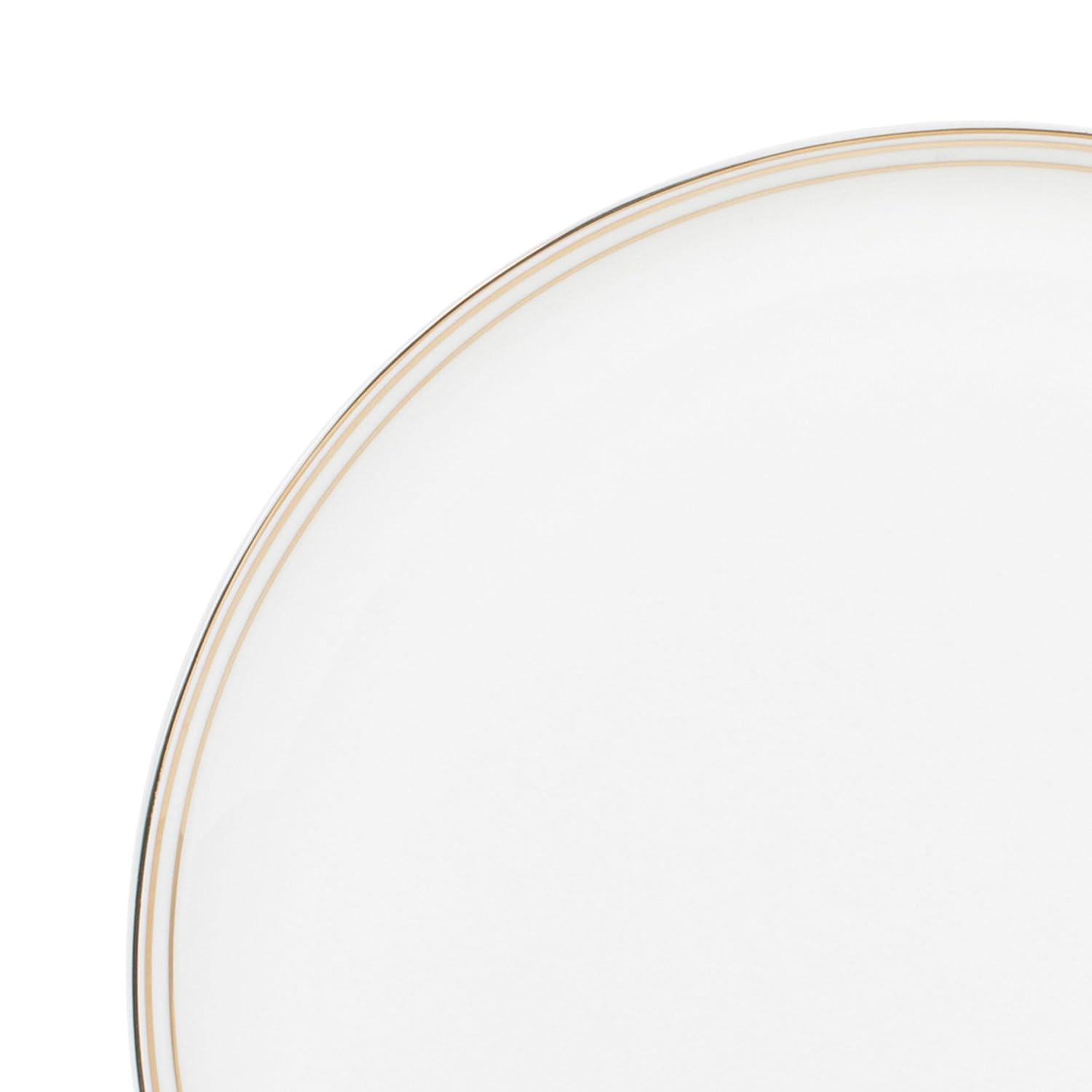 Fitz and Floyd Fitz and Floyd Nevaeh White Coupe Gold 16-Piece Bone China Dinnerware Set, Service for 4