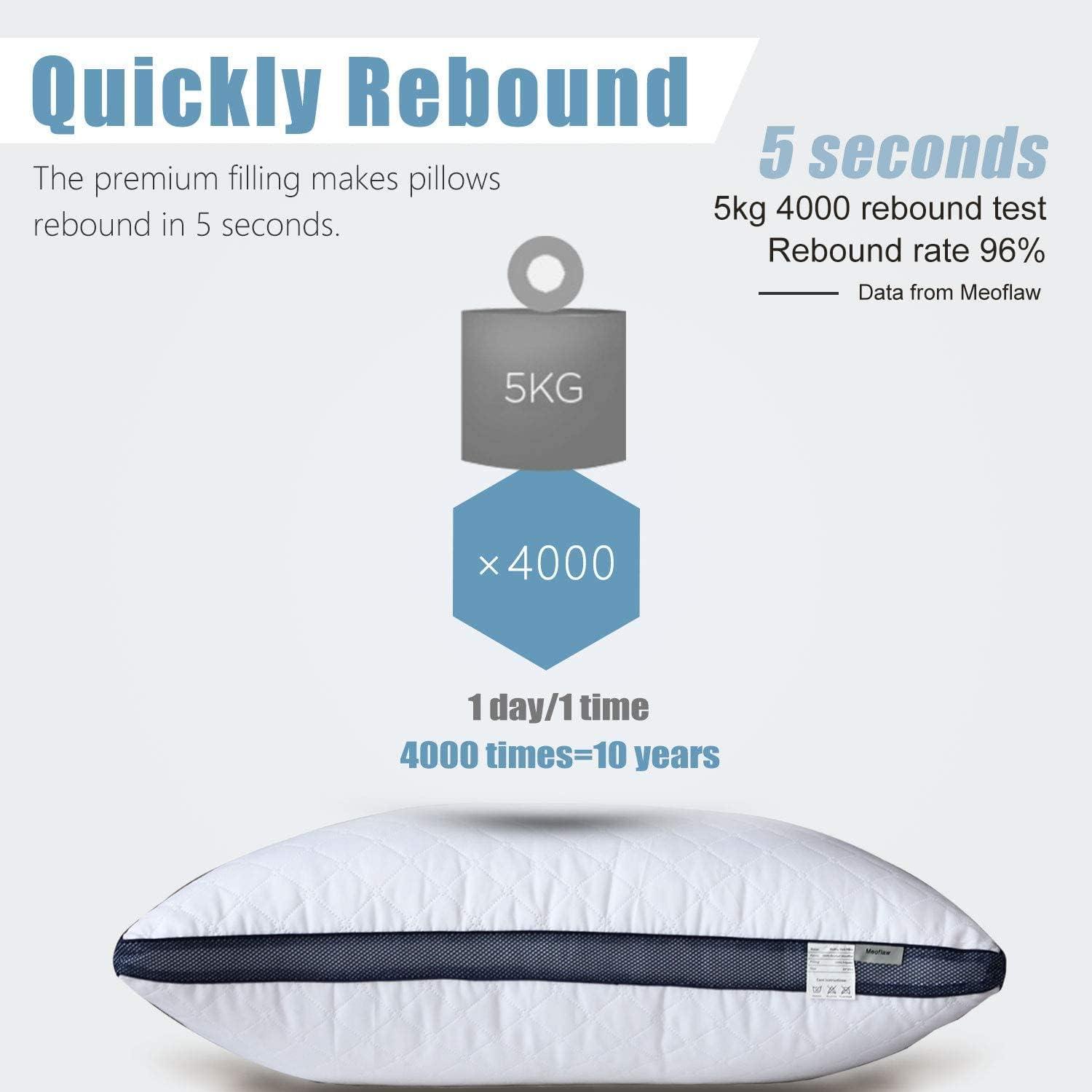 Standard White Quilted Luxury Hotel Bed Pillows Set