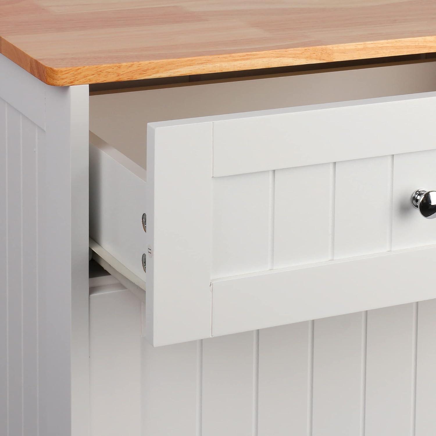 Tilt Out Trash Cabinet Free Standing 10 Gallon Recycling Trash Can Cabinet for Farmhouse Kitchen,Living Room, Dining Room, White