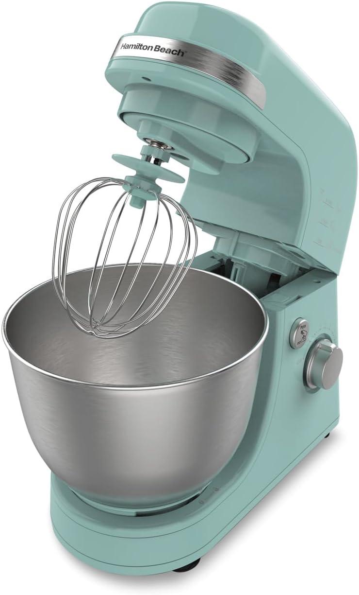 Hamilton Beach® 7-Speed 4-Quart Electric Stand Mixer with Splash Guard, Dough Hook, Flat Beater, and Whisk Attachments