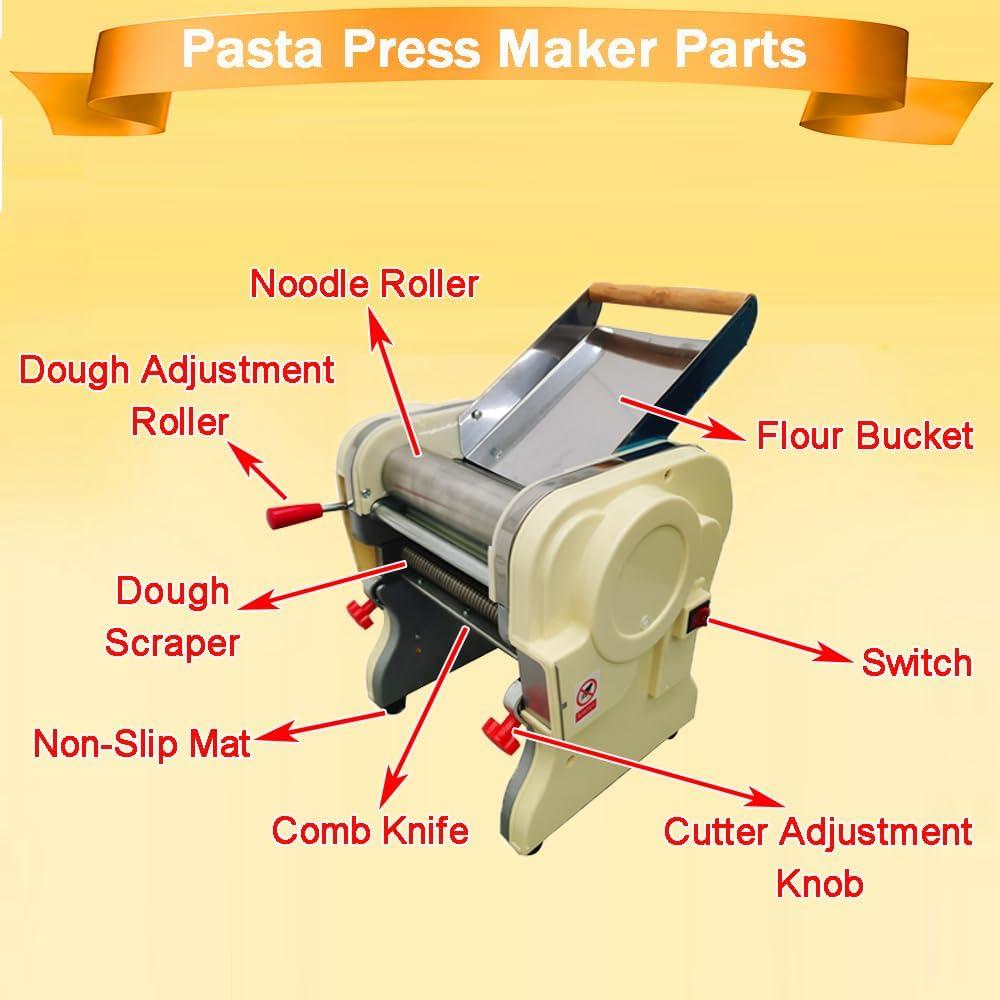 3mm Electric Pasta Press Maker Noodle Machine Automatic Noodle Making Machine with Round Knife 110V