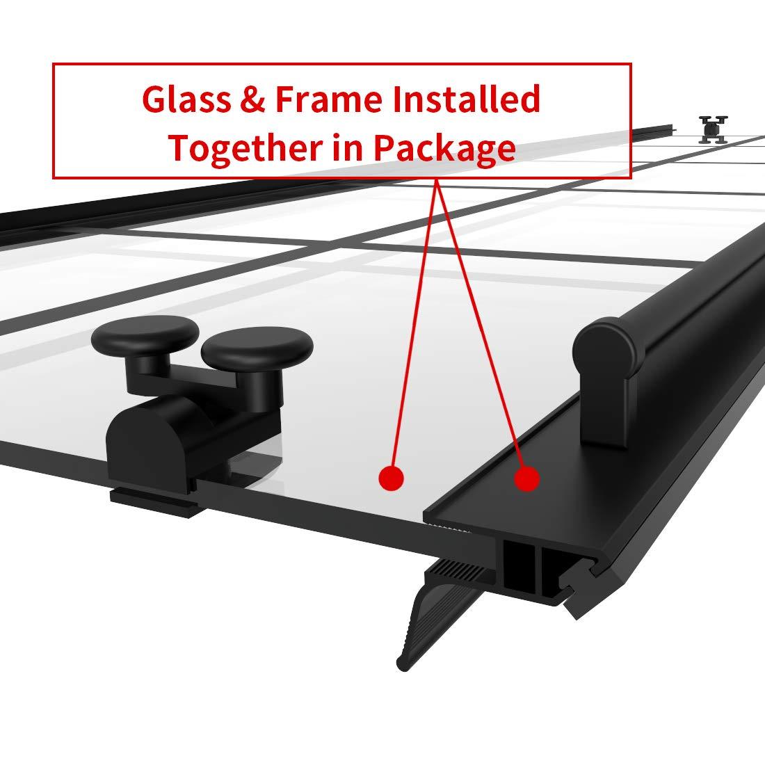 Elegant YJY-BL-343472GD-01 34"D x 34"W x 72"H Framed Square Shower Enclosure with 1/4"Clear Tempered Glass Shower Door