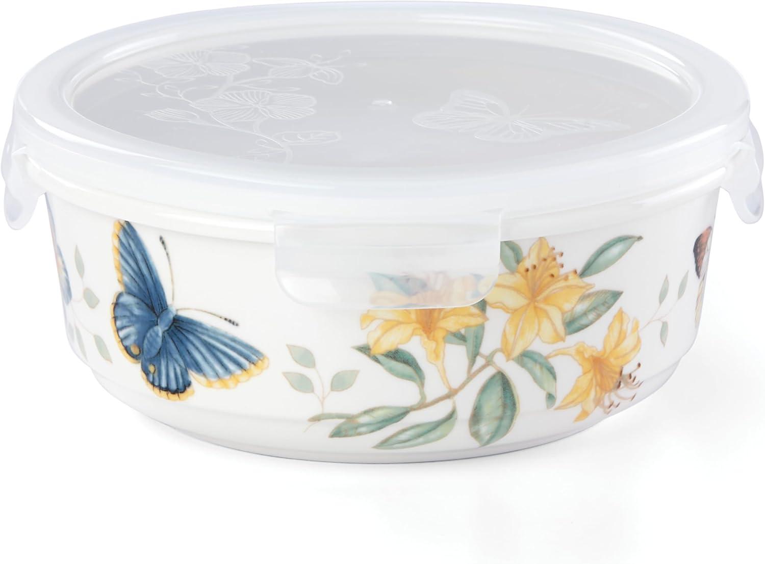 Butterfly Meadow Floral Porcelain Food Storage Bowl