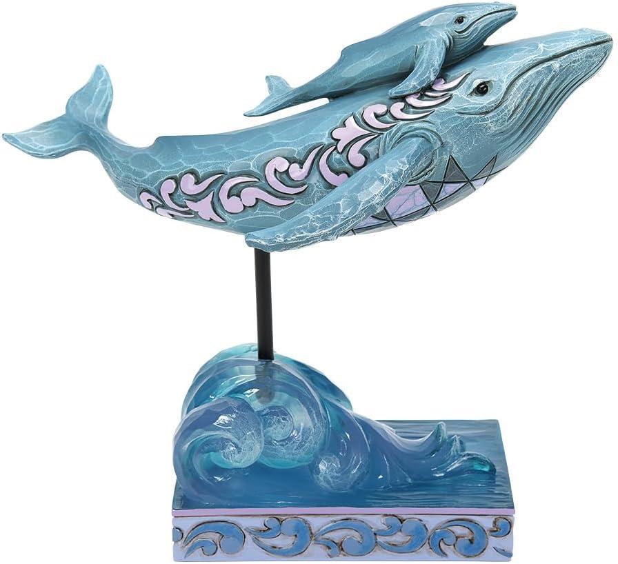 Enesco Animal Planet by Jim Shore Mother Blue Whale and Calf in Waves Figurine- Stone Resin Hand Painted Crafted Collectible Animal Figurines Home Decor Statue, 5.5 Inch