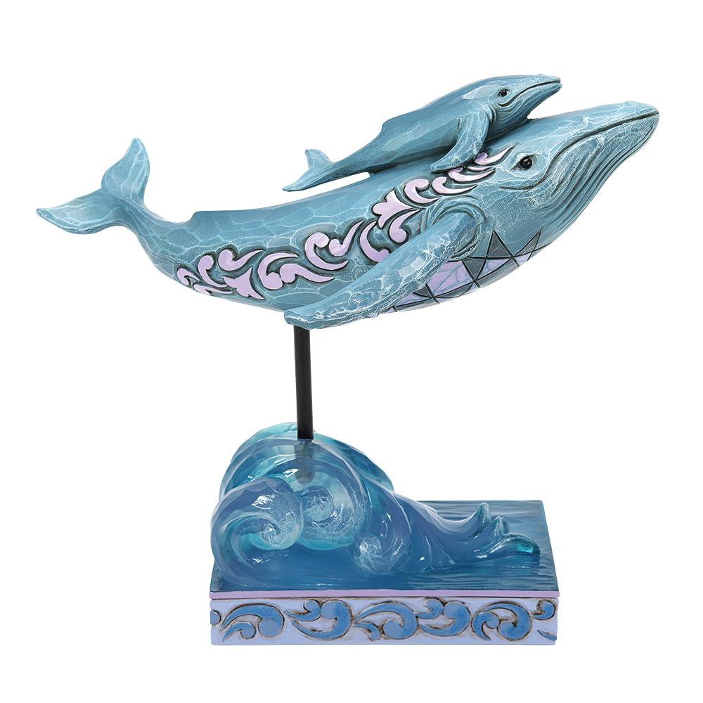 Enesco Animal Planet by Jim Shore Mother Blue Whale and Calf in Waves Figurine- Stone Resin Hand Painted Crafted Collectible Animal Figurines Home Decor Statue, 5.5 Inch