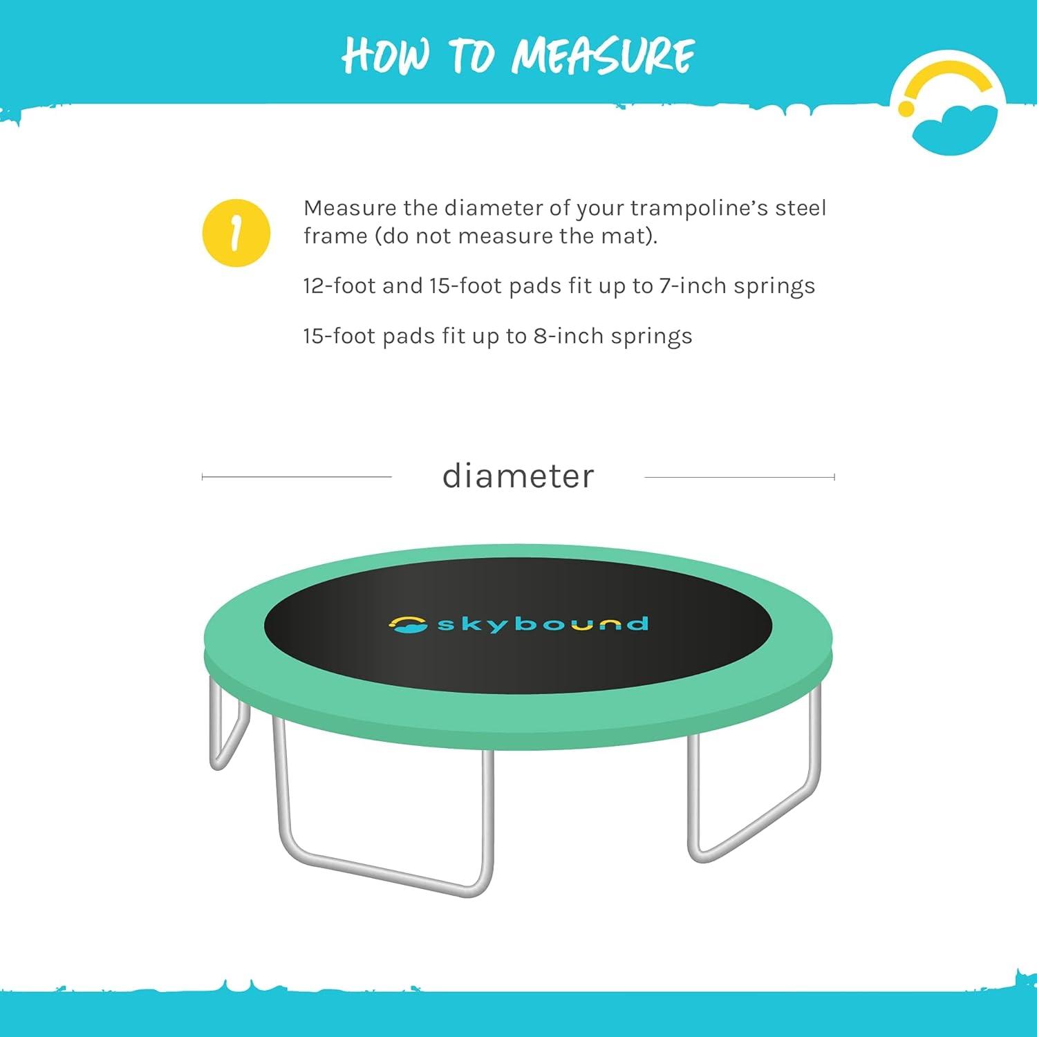 SkyBound Universal Trampoline Safety Pad,Round Trampoline Spring Cover for 15Ft Trampoline Frame Fits up to 8" Springs - Orange